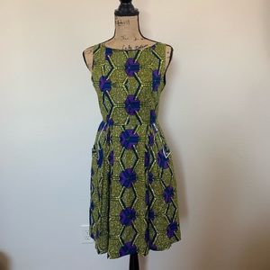 Purple and olive geometric Zachary’s Smile dress